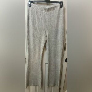 Aerie Groove On Ribbed High Waisted Velour Flare Pants, Large